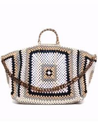 La Milanesa - Crochet-panel Top-handle Shoulder Bag - Lyst