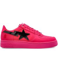 A Bathing Ape - Star-Patch Leather Sneakers - Lyst