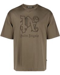 Palm Angels - Monogram Logo-embroidered T-shirt - Lyst