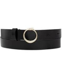 Trussardi - Circular-Buckle Leather Belt - Lyst