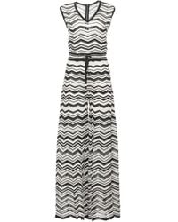 D.exterior - Chevron-Knit Wide-Leg Jumpsuit - Lyst