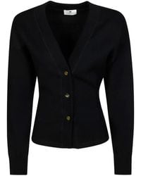 Elisabetta Franchi - Button Logo Cardigan - Lyst