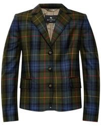 Etro - Check-Pattern Blazer - Lyst