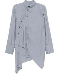 Yohji Yamamoto - Camisa asimétrica drapeada - Lyst