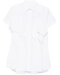 Sacai - Ruffled-Detail Short-Sleeve Mini Dress - Lyst