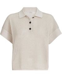 Brunello Cucinelli - Ribbed Polo Top - Lyst
