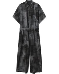 Y's Yohji Yamamoto - Newspaper-Print Jumpsuit - Lyst