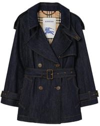 Burberry - Fitzrovia Double-Breasted Denim Jacket - Lyst