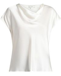 Vince - Silk Cowl-Neck Blouse - Lyst