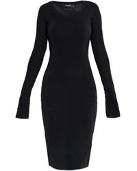 DSquared² - Vestido midi de manga larga - Lyst