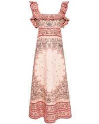Zimmermann - Robe Matchmaker Frilled À Coupe Mi-Longue - Lyst
