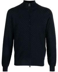 Brioni - Embossed-Finish Zip-Up Jumper - Lyst