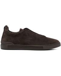 Zegna - Sneakers low top triple stitchTM in suede - Lyst