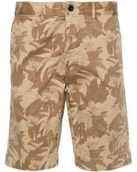 Incotex - Logo-embroidered Floral-print Chino Shorts - Lyst