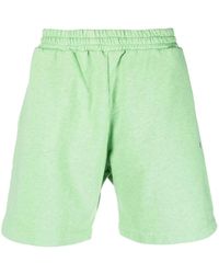 MSGM - Embroidered-Logo Cotton Shorts - Lyst