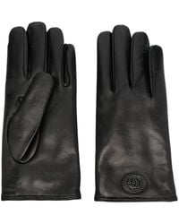 Gucci - Leather Gloves With Double G - Lyst