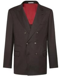 Brunello Cucinelli - Double-Breasted Wool Blazer - Lyst