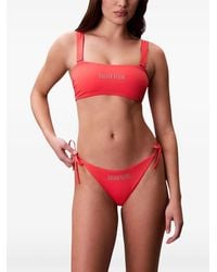 Calvin Klein - Logo-Print Side-Tie Bikini Bottoms - Lyst
