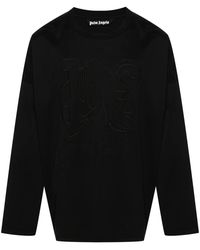 Palm Angels - Monogram-Embroidered Cotton T-Shirt - Lyst