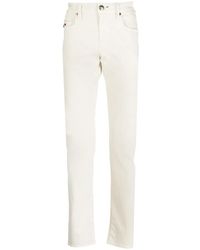 Sartoria Tramarossa - Embroidered-Logo Slim-Fit Jeans - Lyst