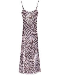 Bondeye - Zebra-Print Mesh Maxi Beach Dress - Lyst