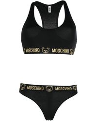 Moschino Conjunto con logo bordado - Negro