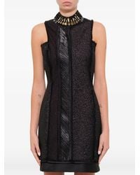 Lanvin - Crystal-Embellished Frayed-Detail Mini Dress - Lyst
