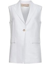 Blanca Vita - Button-Flap Sleeveless Jacket - Lyst