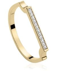 Monica Vinader - Gold Plated Vermeil Silver Signature Diamond Ring - Lyst