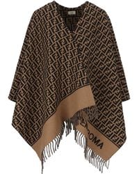 Fendi - Poncho Met Ff Patroon - Lyst