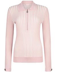 Liu Jo - Ribbed Henley Jumper - Lyst