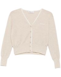 Miu Miu - Cárdigan Corto Con Ribete De Encaje - Lyst