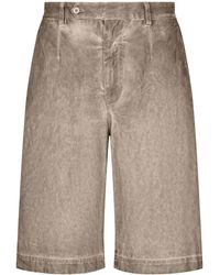 Dolce & Gabbana - Garment-Dyed Cotton Shorts - Lyst