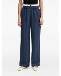 Sisley - Pinstripe Buttoned Trousers - Lyst