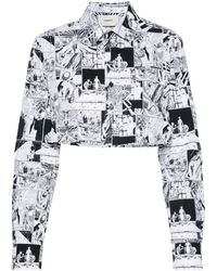 Coperni - Comic Strip-print Cropped Cotton Shirt - Lyst