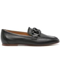 Tod's - Chain-link Leather Loafers - Lyst