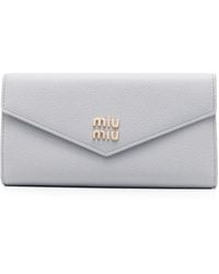 Miu Miu - Logo-Lettering Leather Wallet - Lyst