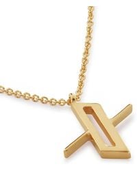 Monica Vinader - 18Kt Vermeil Alphabet X Necklace - Lyst