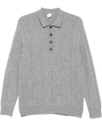 Eleventy - Geribbeld Poloshirt - Lyst