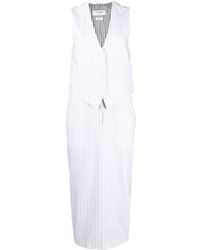 Thom Browne - Midi-jurk Met Gestrikte Taille - Lyst