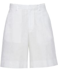 Prada - Triangle-Logo Bermuda Shorts - Lyst