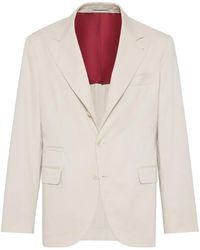 Brunello Cucinelli - Deconstructed Gabardine Large Lapels Blazer - Lyst