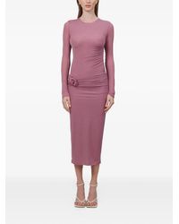 Maygel Coronel - Anna Ruched Floral-Appliqué Midi Dress - Lyst
