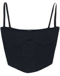 Mugler - Cut-out Cropped Corset Top - Lyst