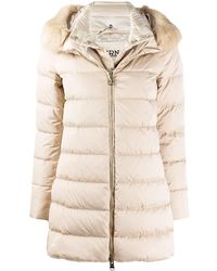 Herno Doudoune à capuche bordée de fourrure - Neutre