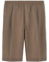 Cellar Door - Elasticated Waistband Pleated Shorts - Lyst