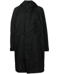Julius Dusk Mod Hooded Raincoat - Black