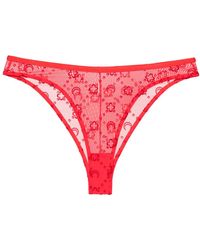 Marine Serre - Moonogram-Flocked Mesh Briefs - Lyst