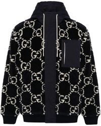 Gucci - Monogram-patterned Funnel-neck Wool-blend Jacket - Lyst
