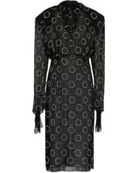Prada - Vestido midi con aplique de cristales - Lyst